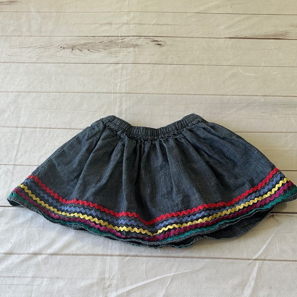 Tea Collection Colorful Trim Denim Skirt